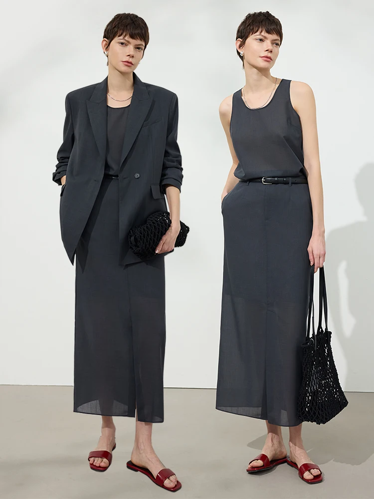 Ele Vintage Early Spring Women's Tee-Piece Suit Set with Jaet Split Skirt And Vest High Waist Straight Leg Pants
Ele Vintage Early Spring Women's Tee-Piece Suit Set with Jaet Split Skirt And Vest High Waist Straight Leg Pants