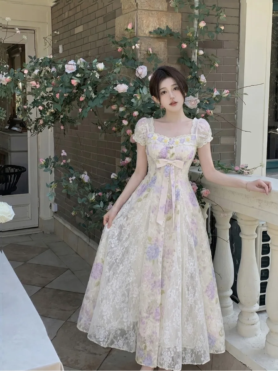 Romantic Style plus Size Princess Dress Lace High Waist Slimming V-Neck Floral Print Long Skirt Korean Style Breathable Skin-...
Romantic Style plus Size Princess Dress Lace High Waist Slimming V-Neck Floral Print Long Skirt Korean Style Breathable Skin-...