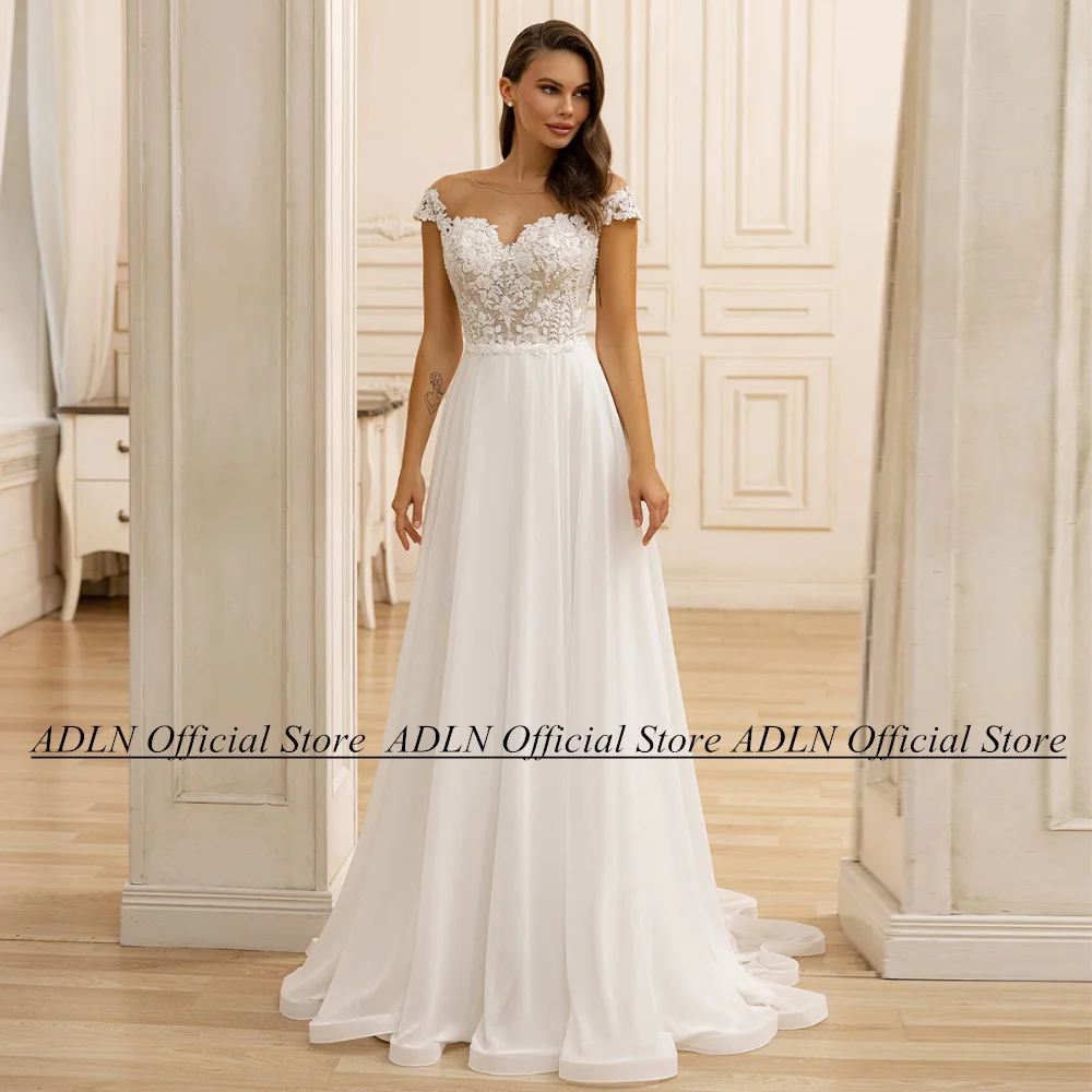 ADLN Sexy Chiffon Wedding Dress Sweetheart Cap Sleeve Beading Applique Sweep Train A Line Woman Bridal Gown Robe Mariage
ADLN Sexy Chiffon Wedding Dress Sweetheart Cap Sleeve Beading Applique Sweep Train A Line Woman Bridal Gown Robe Mariage