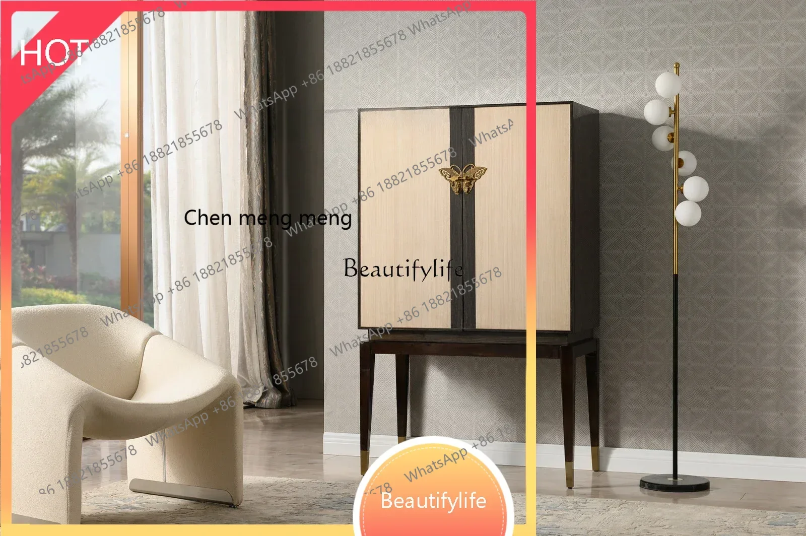 New style New Chinese Neoclassical Light Luxury Living Room Two Door Storage High Cabinet Side Cabinet ss 8617
New style New Chinese Neoclassical Light Luxury Living Room Two Door Storage High Cabinet Side Cabinet ss 8617