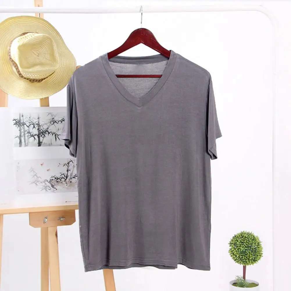 Men V-neck T-shirt Stylish Men's V Neck Summer T-shirt Pure Color for Wear Office Mid Length Short Sleeves Pullover for Sport
Men V-neck T-shirt Stylish Men's V Neck Summer T-shirt Pure Color for Wear Office Mid Length Short Sleeves Pullover for Sport