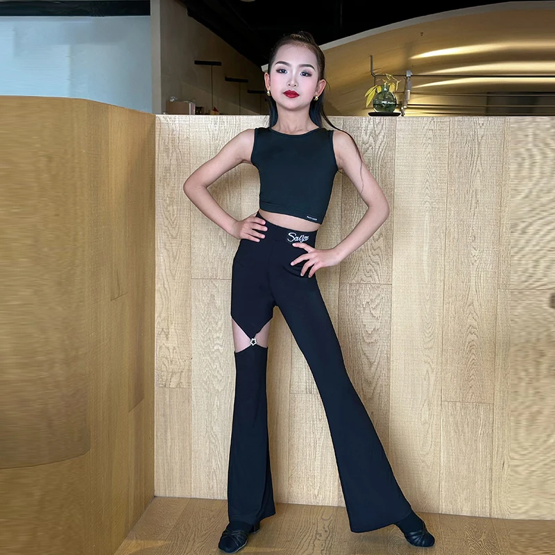 Girl's Latin Dance Set Kids Performance Practice Costume Sleeveless Short Tops High waisted Pants Suit Samba Tango Wear XH2274
Girl's Latin Dance Set Kids Performance Practice Costume Sleeveless Short Tops High waisted Pants Suit Samba Tango Wear XH2274