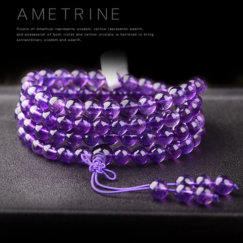 With 108 Beads, Multi-Loop Bracelet, 5-10Mm Dual-Use Model, Amethyst Fashion Accessory
With 108 Beads, Multi-Loop Bracelet, 5-10Mm Dual-Use Model, Amethyst Fashion Accessory