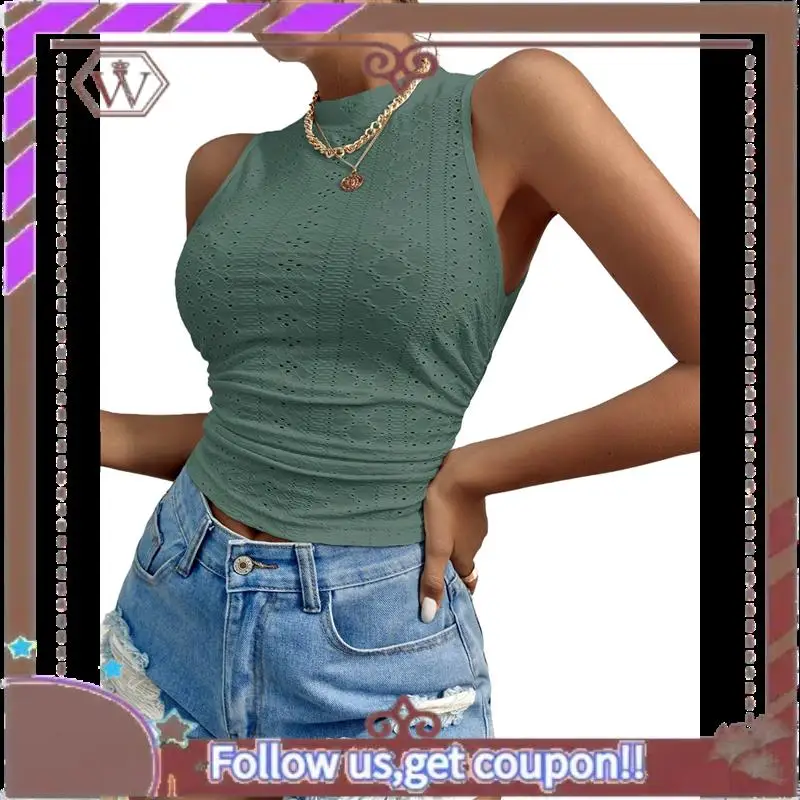 A95D-Женская майка без рукавов, летняя укороченная майка с воротником-стойкой и рюшами, облегающий укороченный топ
A95D-Женская майка без рукавов, летняя укороченная майка с воротником-стойкой и рюшами, облегающий укороченный топ