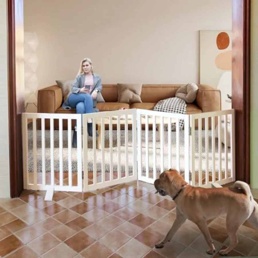 Indoor freestanding dog gate for house doorways hallways or stairs; wooden foldable expandable; 24 height 4 panels; natural woo
Indoor freestanding dog gate for house doorways hallways or stairs; wooden foldable expandable; 24 height 4 panels; natural woo