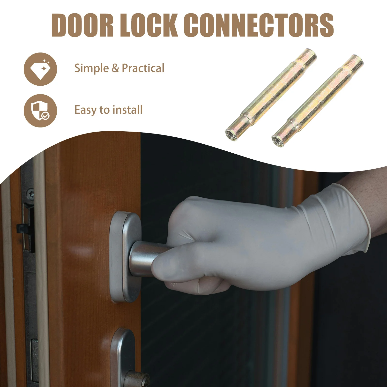 2Pcs Door Lock Fittings Stainless Steel Safety Connectors for Most Handles and Gates Inner Thread Design Door Handle Connectors
2Pcs Door Lock Fittings Stainless Steel Safety Connectors for Most Handles and Gates Inner Thread Design Door Handle Connectors