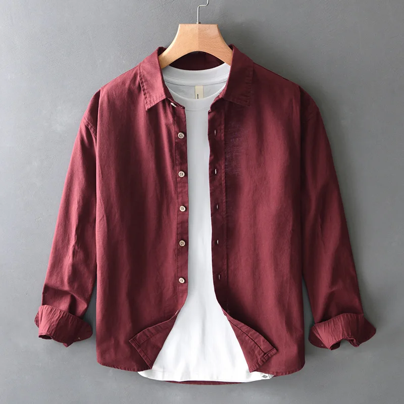 Simple solid color cotton linen long sleeve shirt men's spring linen retro loose casual shirt
Simple solid color cotton linen long sleeve shirt men's spring linen retro loose casual shirt