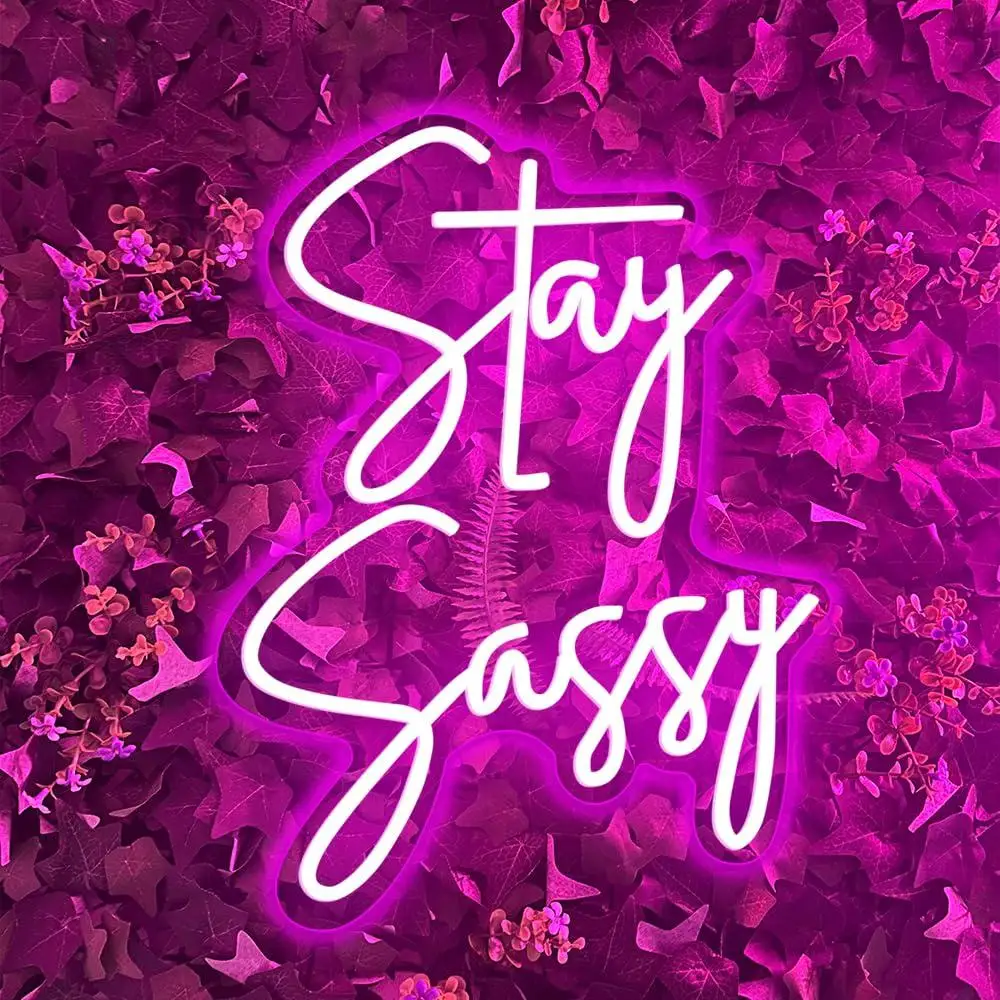 Fashion Neon Sign USB Dimmable LED Light with Stay Sassy for Girls Bedroom Wedding Birthday Party Home Shopping Mall Wall Decor
Fashion Neon Sign USB Dimmable LED Light with Stay Sassy for Girls Bedroom Wedding Birthday Party Home Shopping Mall Wall Decor