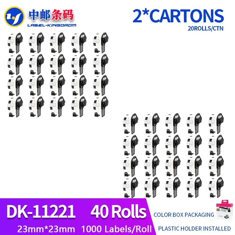 40 Rolls Generic DK-11221 Label 23*23mm 1000Pcs Compatible for Brother Label Printer All Come With Plastic Holder
40 Rolls Generic DK-11221 Label 23*23mm 1000Pcs Compatible for Brother Label Printer All Come With Plastic Holder