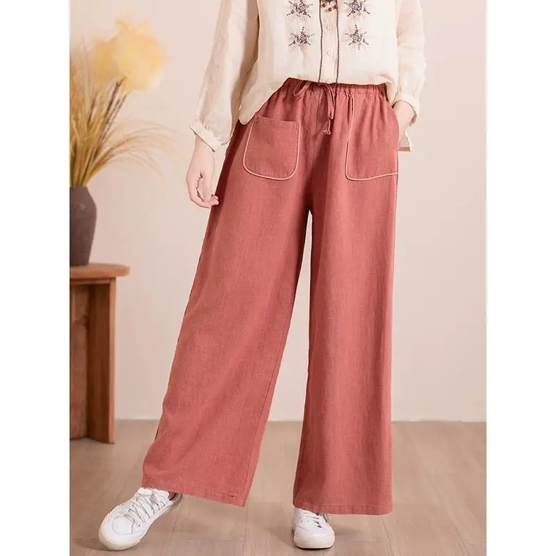 Весенние однотонные повседневные брюки из хлопка и льна в стиле ретро
Весенние однотонные повседневные брюки из хлопка и льна в стиле ретро