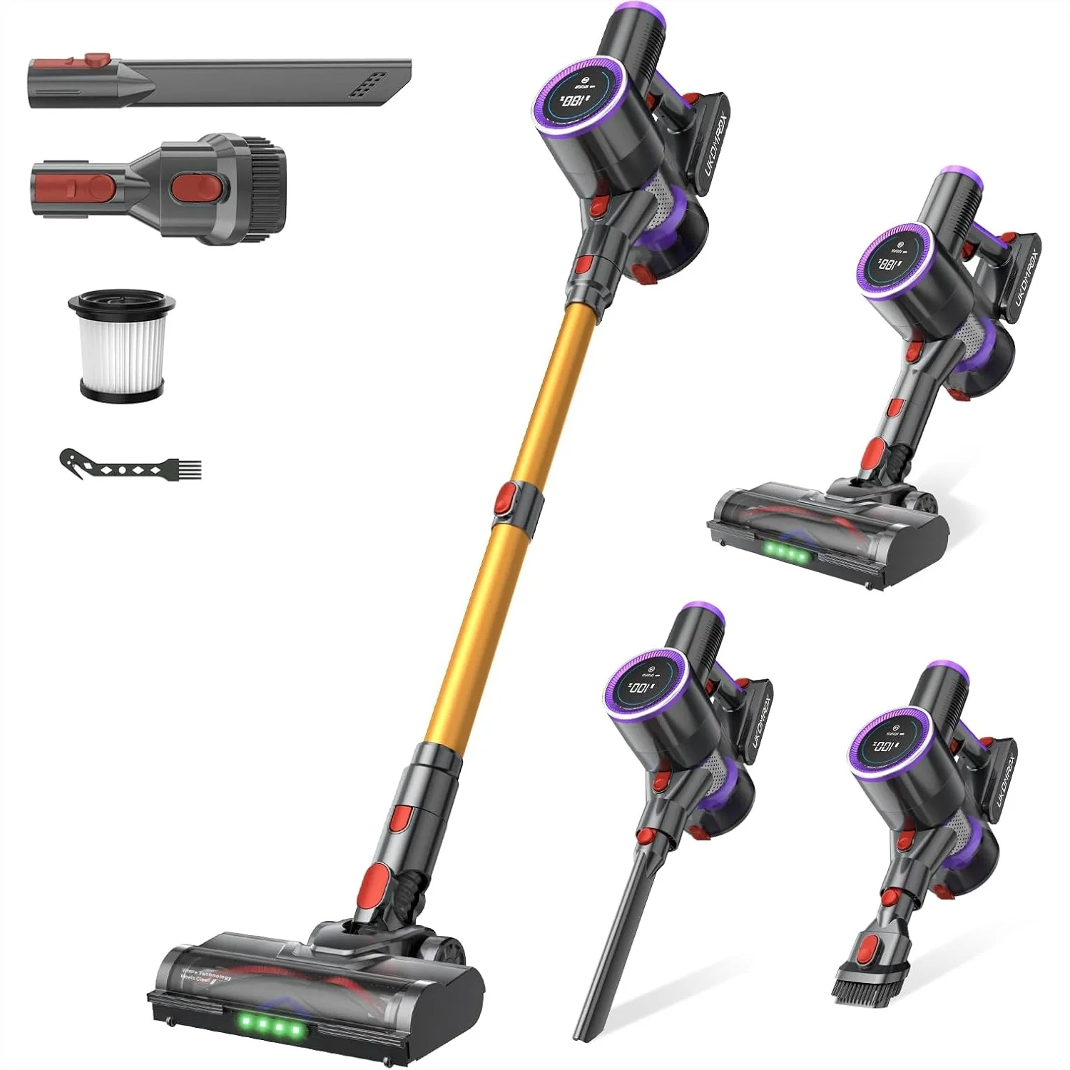 Cordless Stick Vacuum Cleaner 550W 50KPa Suction, 45Mins Runtime, Self-Standing Lightweight for Pet Hair Carpet
Cordless Stick Vacuum Cleaner 550W 50KPa Suction, 45Mins Runtime, Self-Standing Lightweight for Pet Hair Carpet