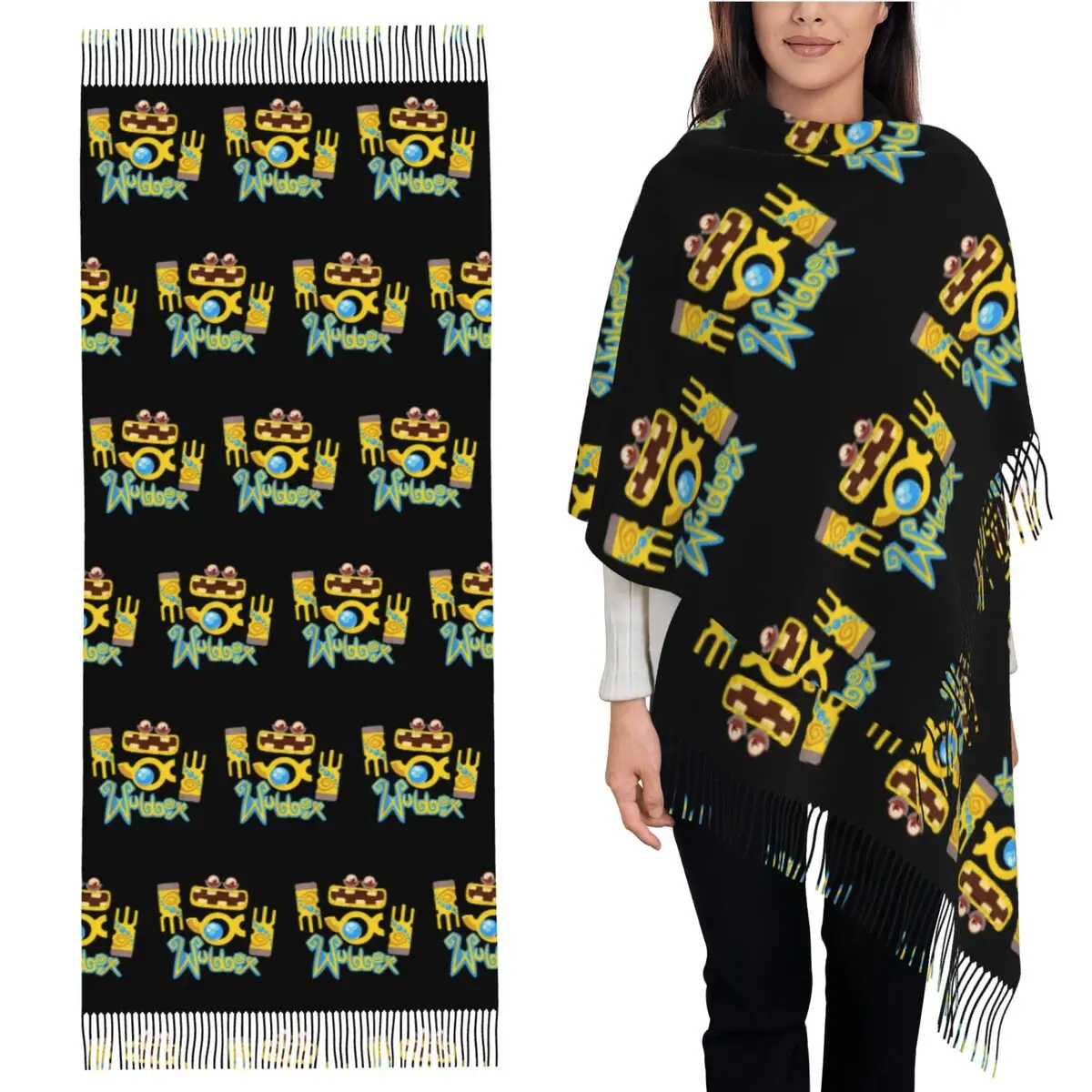 Wubbox My Singing Monsters Шарф Шарфы с кисточками для женщин Мягкие теплые шали и накидки Большая осенне-зимняя шаль 
Wubbox My Singing Monsters Шарф Шарфы с кисточками для женщин Мягкие теплые шали и накидки Большая осенне-зимняя шаль