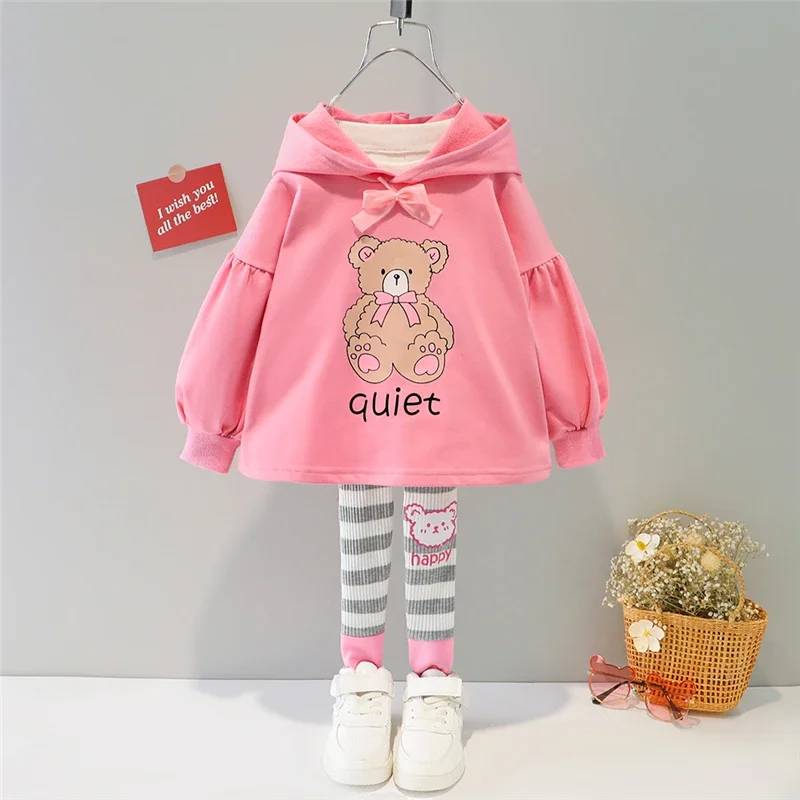 Spring Girls Clothing Sets Children Cartoon Bear Kids Hooded T Shirt Stripe Pants Infant Casual Sportswear Baby Clothes Outfits
Spring Girls Clothing Sets Children Cartoon Bear Kids Hooded T Shirt Stripe Pants Infant Casual Sportswear Baby Clothes Outfits