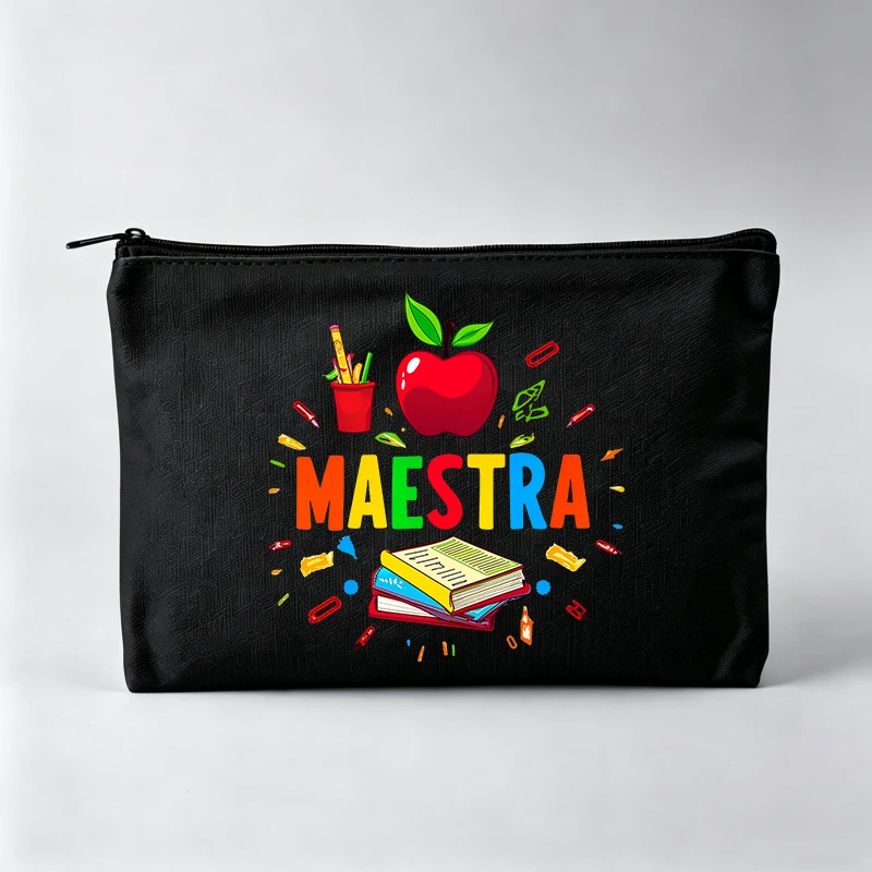 Teacher's Apple and School Supplies Print Makeup Bag, Zipper Cosmetic Pouch for Daily Use
Teacher's Apple and School Supplies Print Makeup Bag, Zipper Cosmetic Pouch for Daily Use