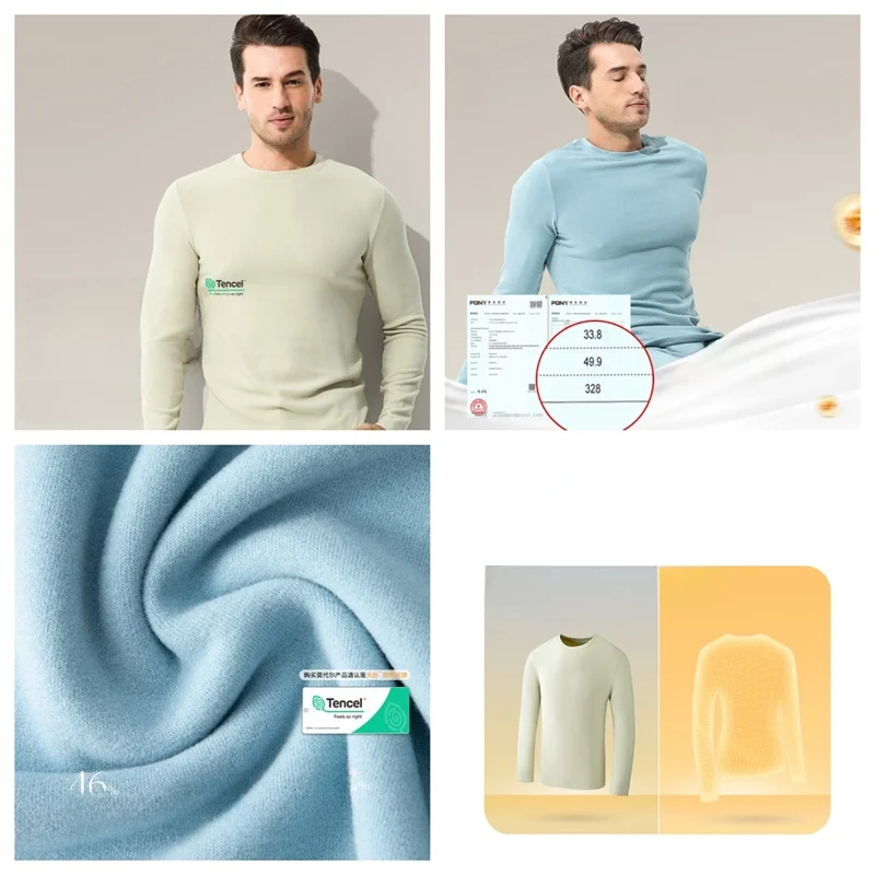 Men's Thermal Touch-and-Warm Double-Sided Brushed Lyocell T-Shirt Base Layer Soft Woolly Underwear Home Clothes for Autumn Wi...
Men's Thermal Touch-and-Warm Double-Sided Brushed Lyocell T-Shirt Base Layer Soft Woolly Underwear Home Clothes for Autumn Wi...