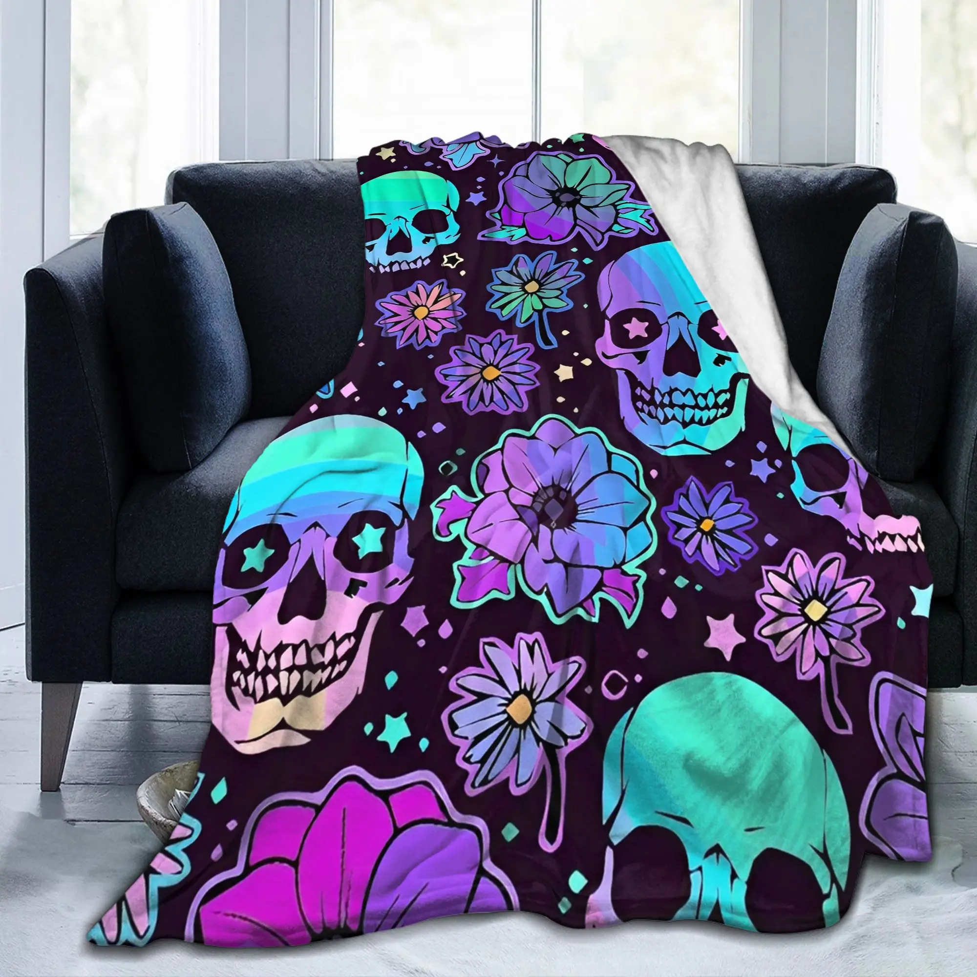 Psychedelic Neon Flower Skull Blankets Plush Awesome Soft Throw Blankets for Coverlet Decoration
Psychedelic Neon Flower Skull Blankets Plush Awesome Soft Throw Blankets for Coverlet Decoration