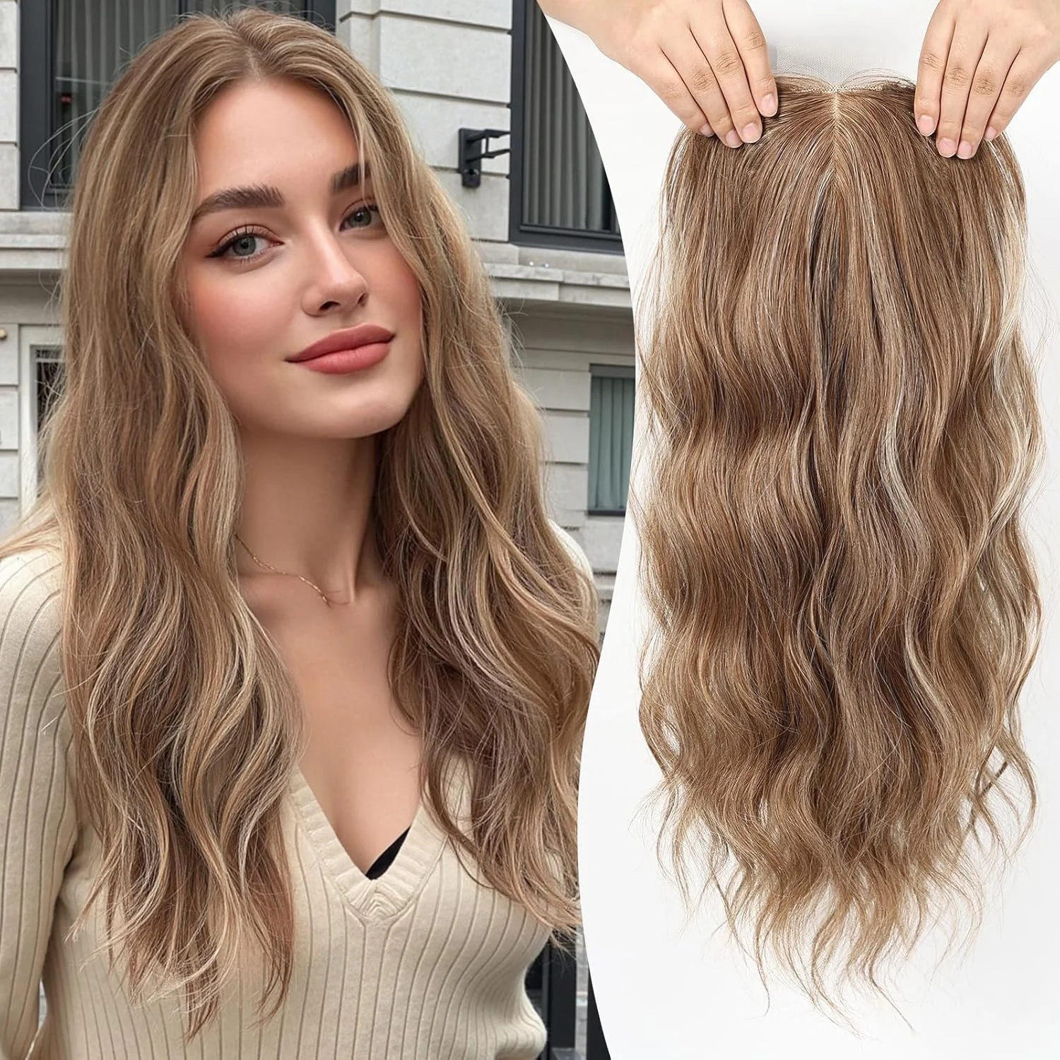 20 Inch Wavy Synthetic Hair Toppers Long Curly Hairpieces with 6" ×6" Large Base Central Lace Clip In Hair for Women Daily Wear
20 Inch Wavy Synthetic Hair Toppers Long Curly Hairpieces with 6" ×6" Large Base Central Lace Clip In Hair for Women Daily Wear