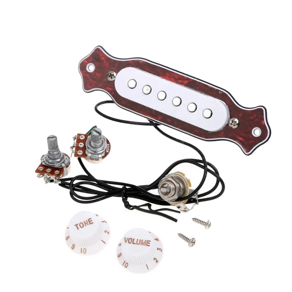 6 String Pre-Wired Soundhole Pickup Dark Red Magnetic Guitar Pickup Volume Tone Control Acoustic Electric Folk Guitar
6 String Pre-Wired Soundhole Pickup Dark Red Magnetic Guitar Pickup Volume Tone Control Acoustic Electric Folk Guitar