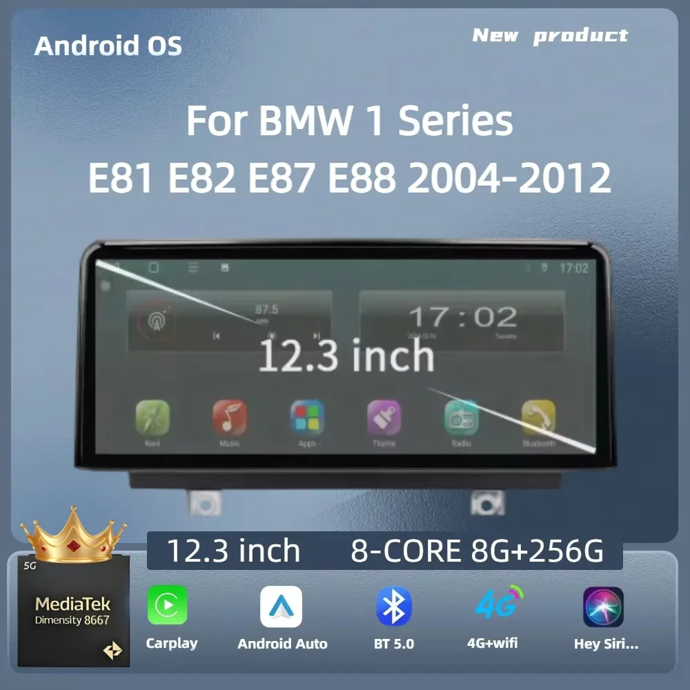 For BMW 1 Series E81 E82 E87 E88 2004-2012 12.3inch Android Auto Radio Wireless Bluetooth Carplay Multimedia Touch Screen Stereo
For BMW 1 Series E81 E82 E87 E88 2004-2012 12.3inch Android Auto Radio Wireless Bluetooth Carplay Multimedia Touch Screen Stereo