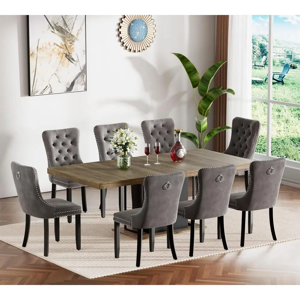 9-Piece Dining Set with 8 Upholstered Chairs, Expandable Table for Kitchen & Home
9-Piece Dining Set with 8 Upholstered Chairs, Expandable Table for Kitchen & Home