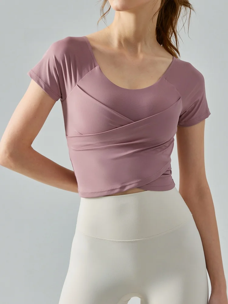 Moohe Summer Yoga Fitn Top Women's ort Sve T-irt Naked Sensation Inteated Cup Pilates Gymnastics orm
Moohe Summer Yoga Fitn Top Women's ort Sve T-irt Naked Sensation Inteated Cup Pilates Gymnastics orm