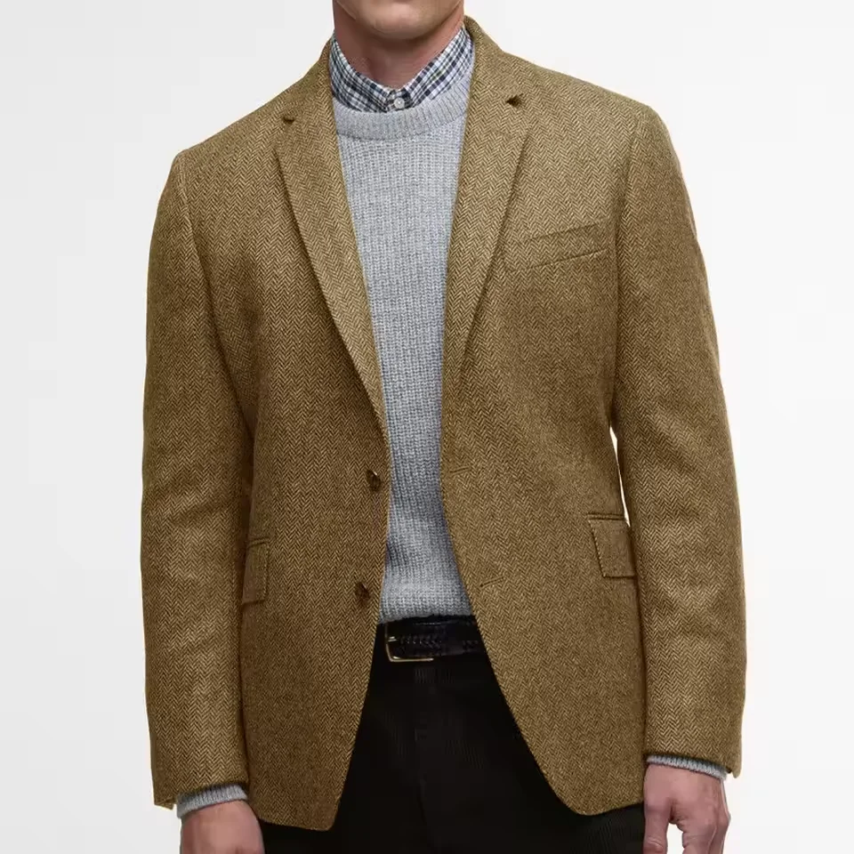 Mens Herringbone Suit Jacket Single Breasted Slim Fit Fashion Blazer Business Casual Mens Coat Modern Tailored Formal Wear Outer
Mens Herringbone Suit Jacket Single Breasted Slim Fit Fashion Blazer Business Casual Mens Coat Modern Tailored Formal Wear Outer