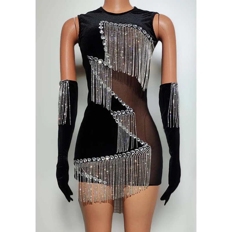 Banquet Nightclub Bar Female Singer Dj Stage Performance Costumes Sexy Mesh Diamond Chain Tassel Party Dress Drag Queen Costumes
Banquet Nightclub Bar Female Singer Dj Stage Performance Costumes Sexy Mesh Diamond Chain Tassel Party Dress Drag Queen Costumes