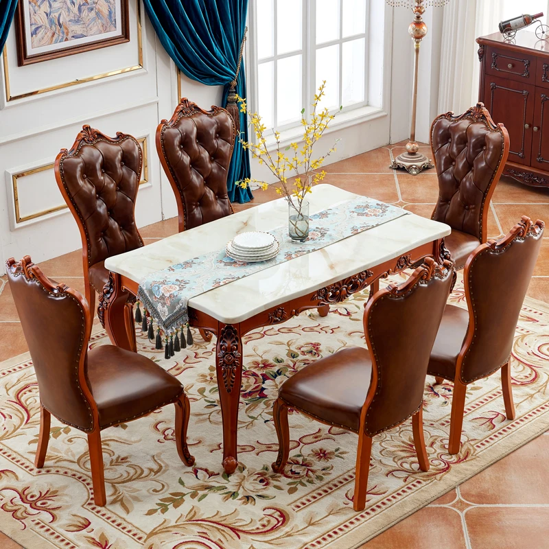 European dining chair combination all solid wood special-shaped frame American leisure desktop old rectangular small apartment d
European dining chair combination all solid wood special-shaped frame American leisure desktop old rectangular small apartment d