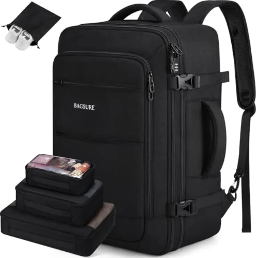 Travel Backpack Carry On Backpack 42L Flight Approved, Expandable Laptop Backpack with Packing Cubes and Shoe Pocket, Water Res
Travel Backpack Carry On Backpack 42L Flight Approved, Expandable Laptop Backpack with Packing Cubes and Shoe Pocket, Water Res