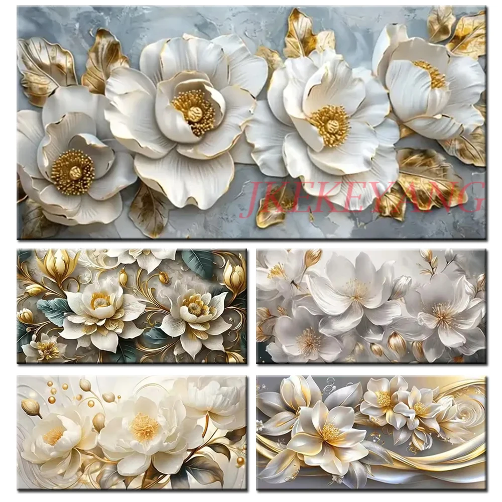 Большой размер золотисто-белые цветы картина DIY алмазная живопись вышивка крестиком полные дрели Алмазная мозаика новая коллекция домашний декор 
Большой размер золотисто-белые цветы картина DIY алмазная живопись вышивка крестиком полные дрели Алмазная мозаика новая коллекция домашний декор