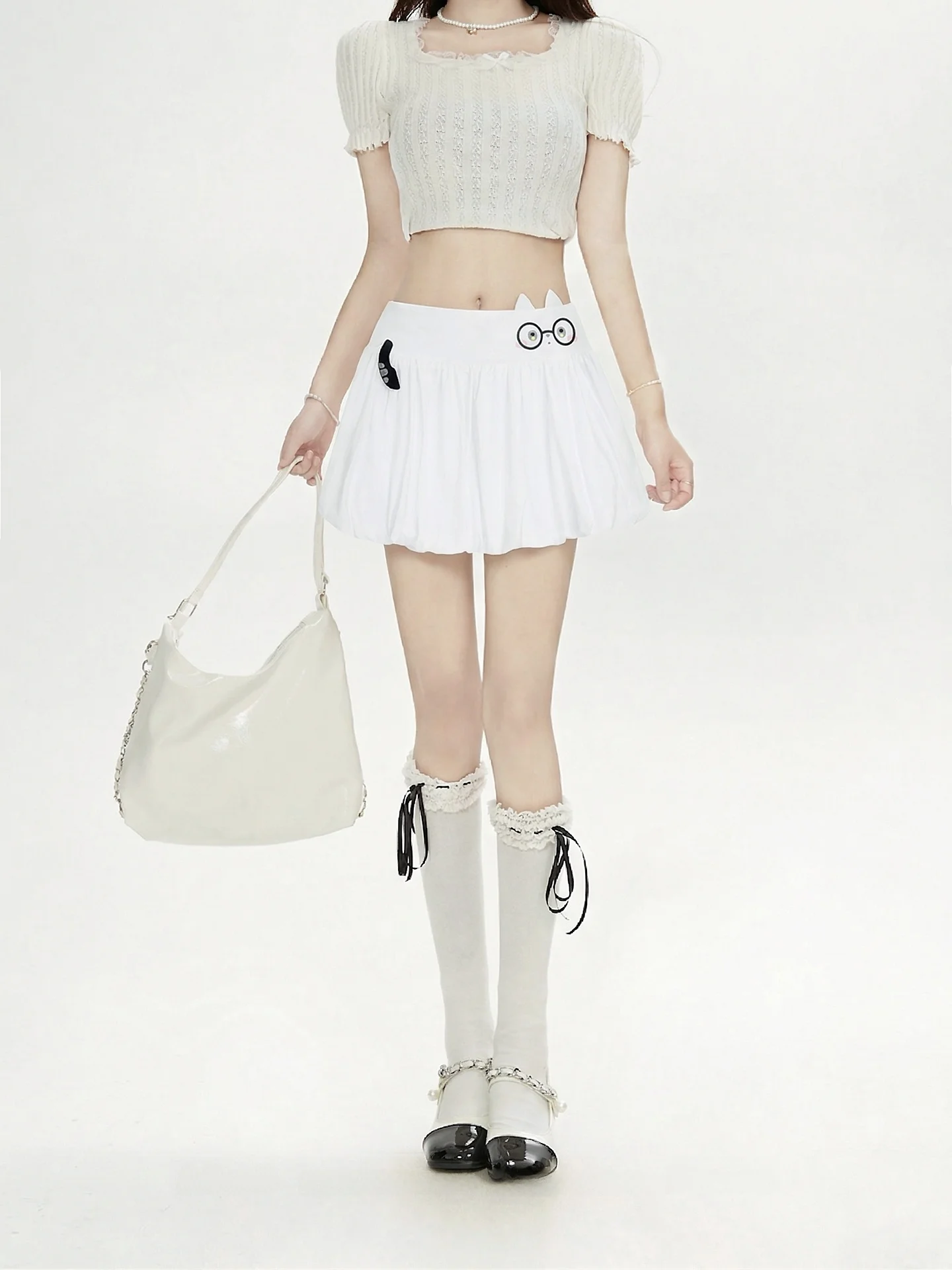Cute Cartoon Design Short Skirt Women's Puffy Half-length Summer White Unique Beautiful Skirt Casual Folded A-line Skirt
Cute Cartoon Design Short Skirt Women's Puffy Half-length Summer White Unique Beautiful Skirt Casual Folded A-line Skirt