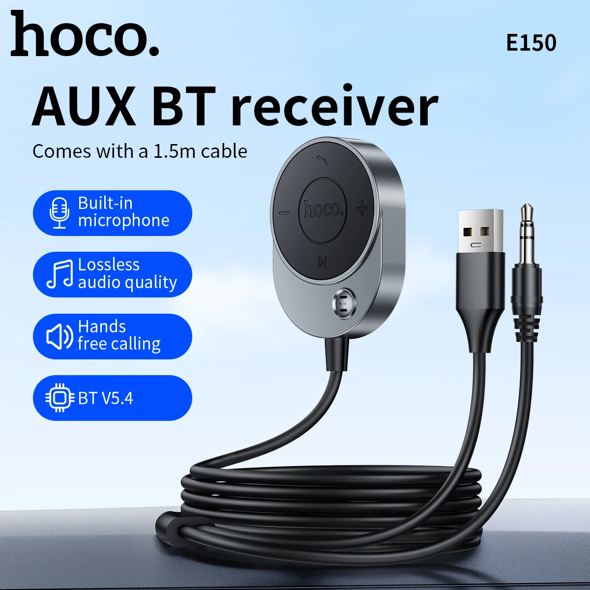 HOCO 3.5mm AUX Car Bluetoother 5.4 Receiver with Cable Handfree USB A Adapter in Car For Music Audio Support Line Control/Calls
HOCO 3.5mm AUX Car Bluetoother 5.4 Receiver with Cable Handfree USB A Adapter in Car For Music Audio Support Line Control/Calls