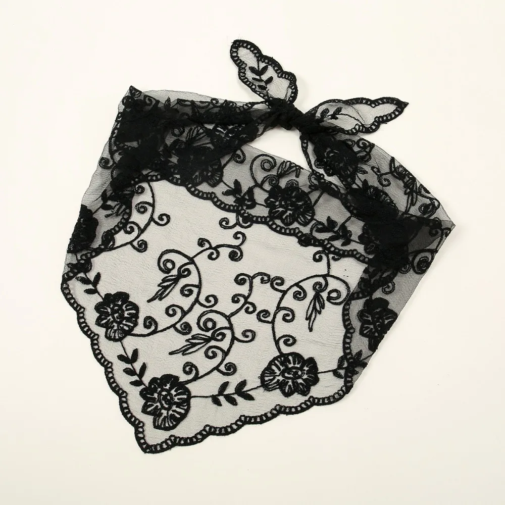 New Hollow Out Lace Scarf Solid Color Embroidery Hair Scarf Headband Thin Vintage Triangular Scarf Women
New Hollow Out Lace Scarf Solid Color Embroidery Hair Scarf Headband Thin Vintage Triangular Scarf Women
