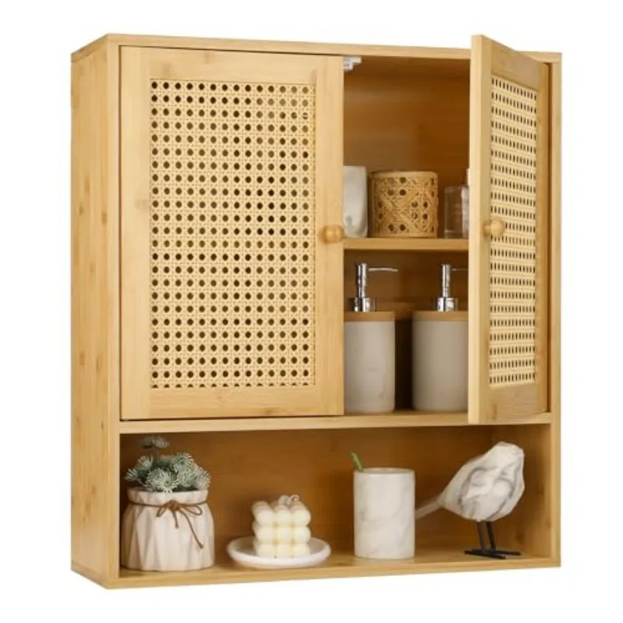 Bamboo Cabinet Wall Mount Medicine Cabinet with Shelves and Doors Wall Cabinet Above Toilet Storage Organizer for Laundry Room
Bamboo Cabinet Wall Mount Medicine Cabinet with Shelves and Doors Wall Cabinet Above Toilet Storage Organizer for Laundry Room
