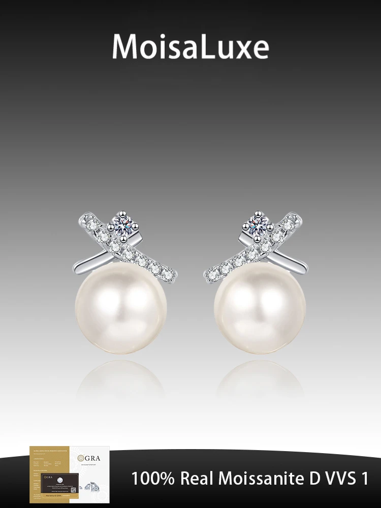 MoisaLuxe Official Store Moissanite Plata Sterling 925 Silver Pearl Cross Design Simple Stud Earrings For Women Hoops Piercing
MoisaLuxe Official Store Moissanite Plata Sterling 925 Silver Pearl Cross Design Simple Stud Earrings For Women Hoops Piercing