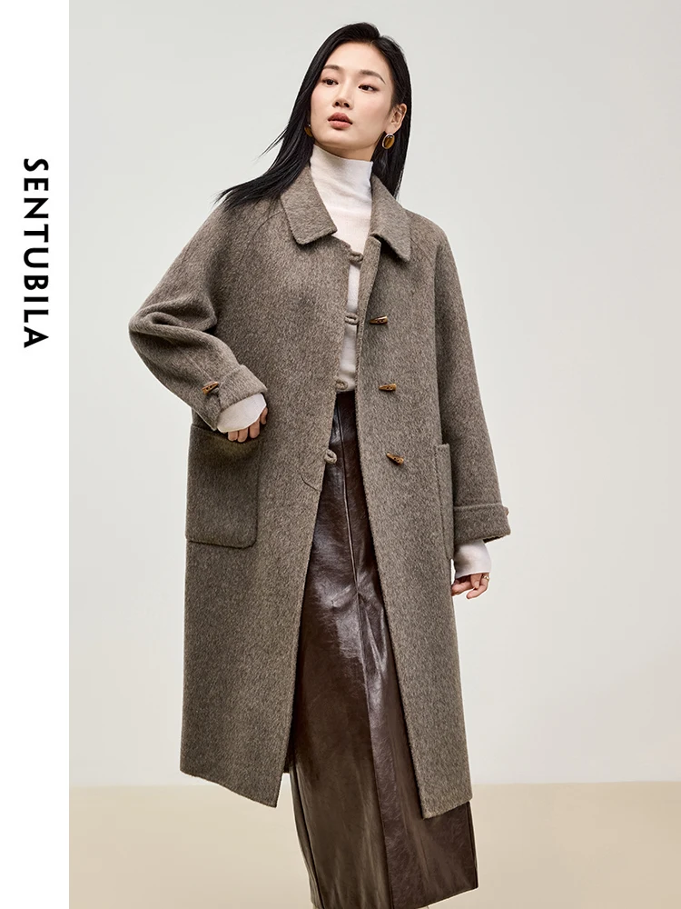 SENTUBILA Women's Tweed Jackets 100% Wool 2025 Winter Elegant Long Coats Bull Horn Buckle Big Pockets Woman Overcoat W44O55978
SENTUBILA Women's Tweed Jackets 100% Wool 2025 Winter Elegant Long Coats Bull Horn Buckle Big Pockets Woman Overcoat W44O55978