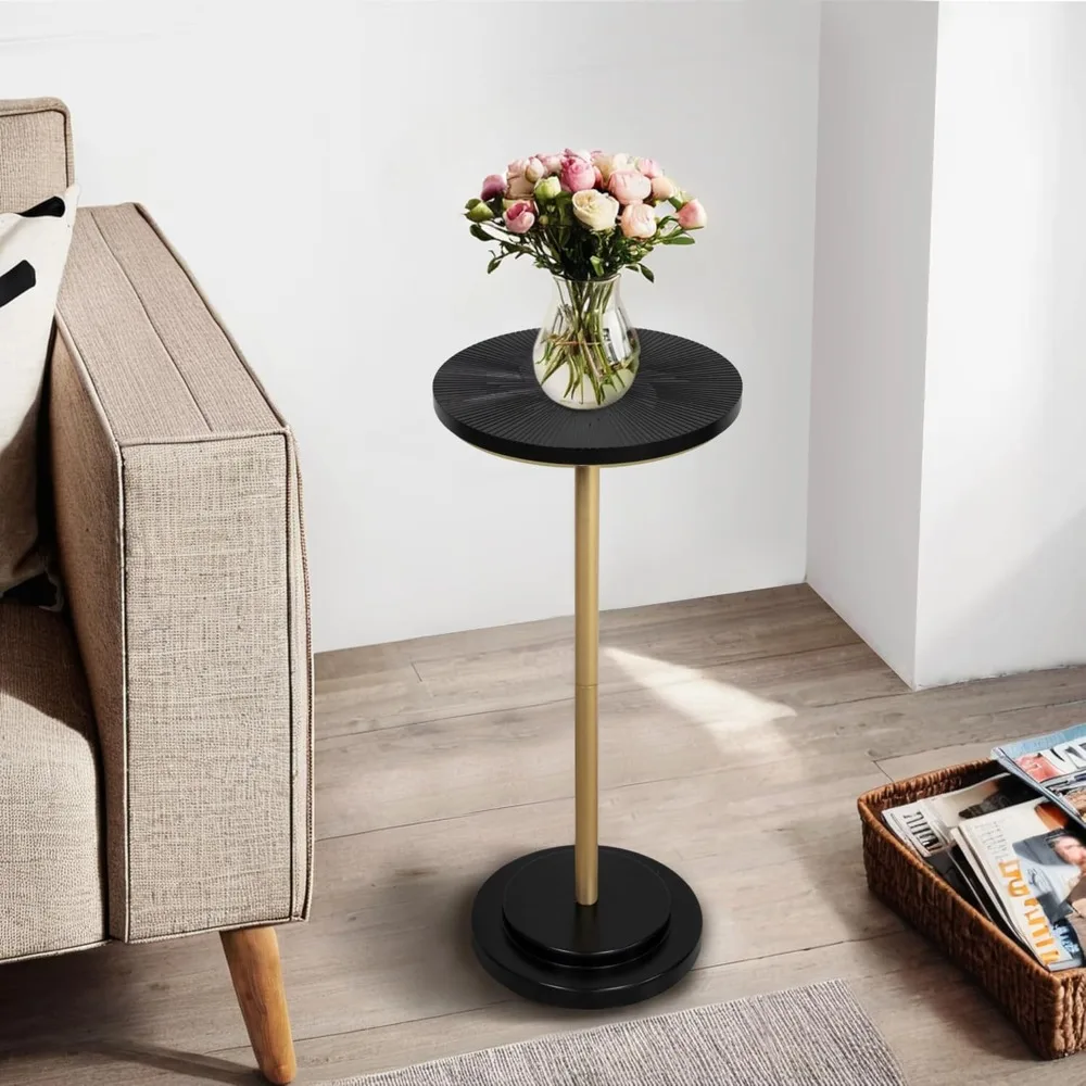 Drink Table, Weighted Base Pedestal Table, Modern Martini Table, Small Side Table with Wooden Carved Table Top
Drink Table, Weighted Base Pedestal Table, Modern Martini Table, Small Side Table with Wooden Carved Table Top