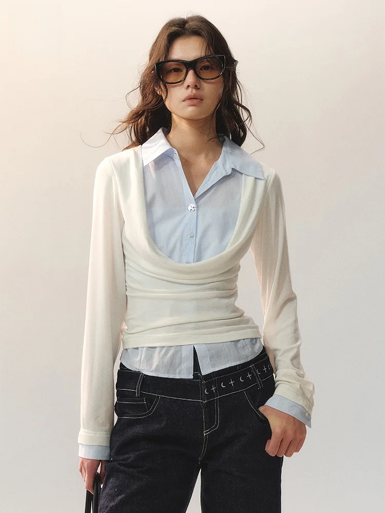 Early Spring 2026 Women's Slim Fit Silk Wool Blend T-Shirt with Shirt Collar Design Casual Style Long Sleeve Regular Length
Early Spring 2026 Women's Slim Fit Silk Wool Blend T-Shirt with Shirt Collar Design Casual Style Long Sleeve Regular Length