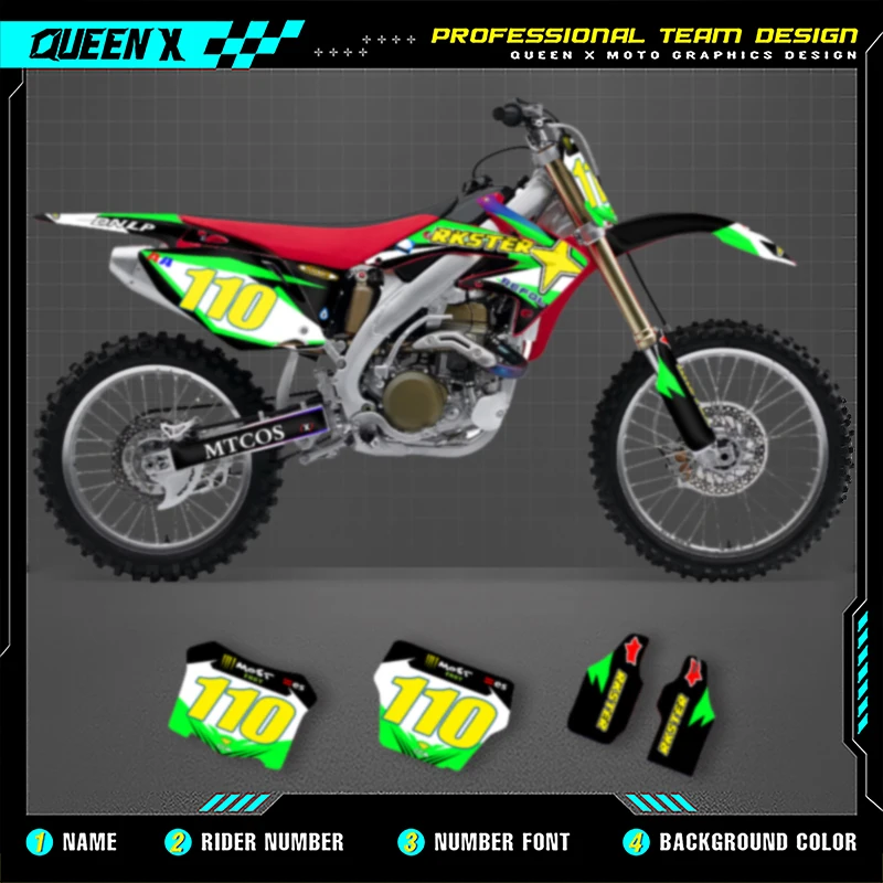 Queen X MOTOR Custom Team Graphics Decals Stickers Kit For Honda CRF 2005 2006 2007 2008 CRF450 004
Queen X MOTOR Custom Team Graphics Decals Stickers Kit For Honda CRF 2005 2006 2007 2008 CRF450 004
