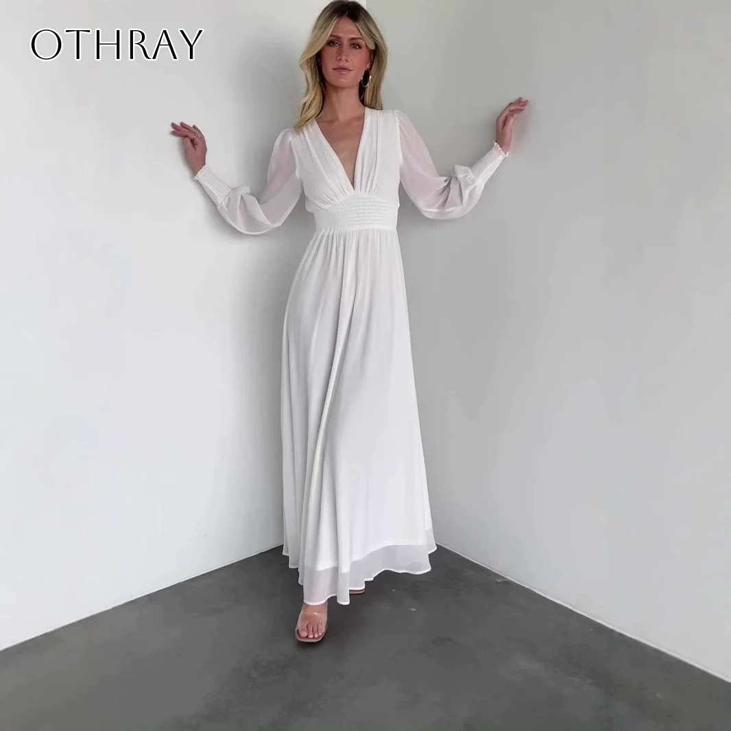 V-neck Chiffon Homecoming Dresses Pleated Ankle Length Long Sleeves Customized فساتين سهرة فخمة
V-neck Chiffon Homecoming Dresses Pleated Ankle Length Long Sleeves Customized فساتين سهرة فخمة