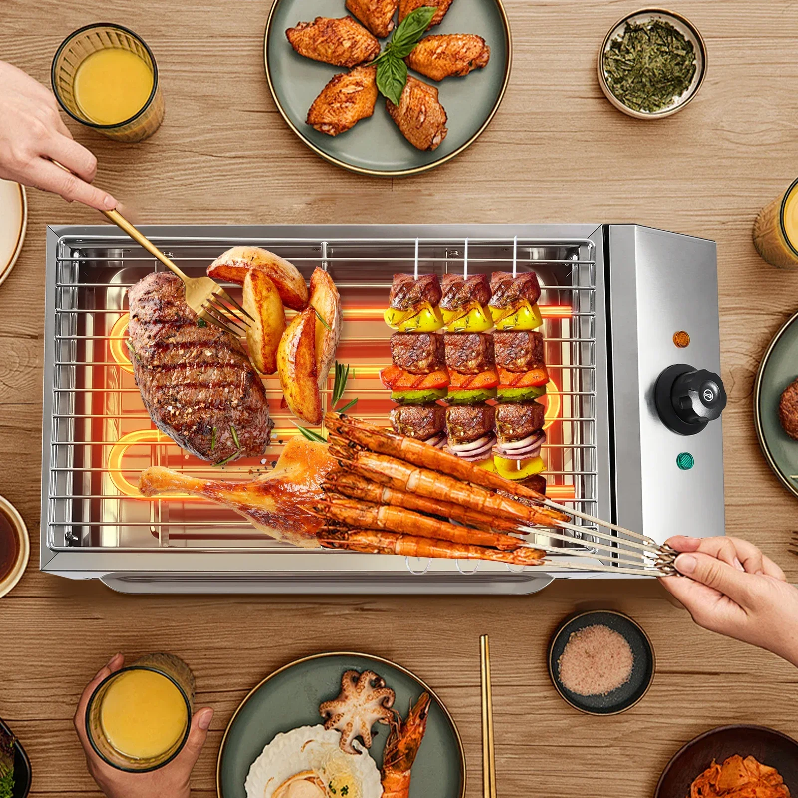Sweetmile Electric Barbecue Machine Smokeless Griddle Portable BBQ Grill Indoor/Outdoor Barbecue Plate Commercial/Household
Sweetmile Electric Barbecue Machine Smokeless Griddle Portable BBQ Grill Indoor/Outdoor Barbecue Plate Commercial/Household