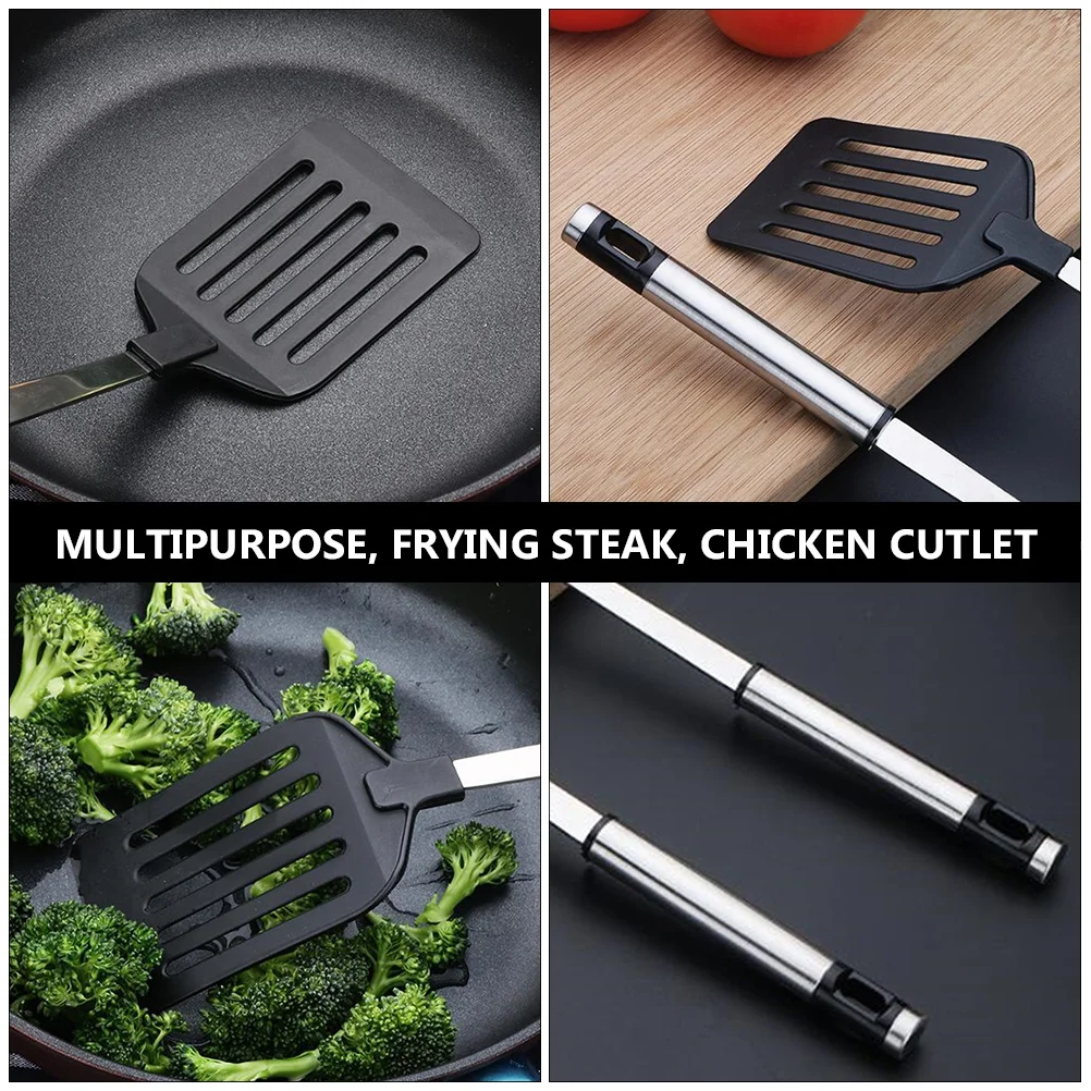 2 pcs Frying Spatula Set Stainless Steel Slotted Turner Kitchen Cooking Home Non Stick Pan Safe Easy Cleanup Constructed
2 pcs Frying Spatula Set Stainless Steel Slotted Turner Kitchen Cooking Home Non Stick Pan Safe Easy Cleanup Constructed