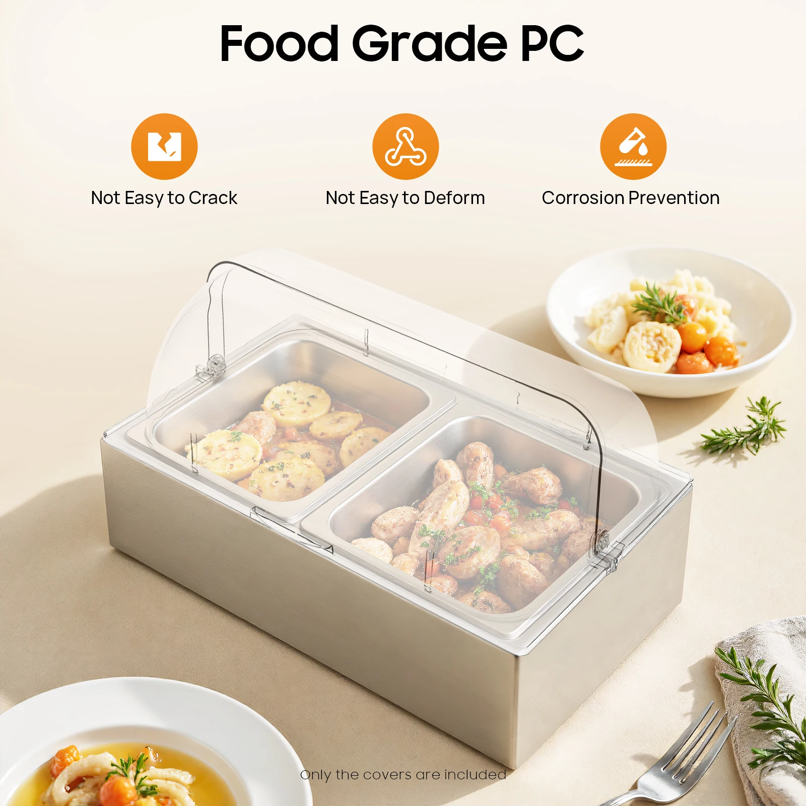 Food Warmer Lid, 4 Pcs Clear Chafing Dish Cover for Half Size Chafer, PC Transparent Dust Cover for Buffet Catering Restaurant
Food Warmer Lid, 4 Pcs Clear Chafing Dish Cover for Half Size Chafer, PC Transparent Dust Cover for Buffet Catering Restaurant
