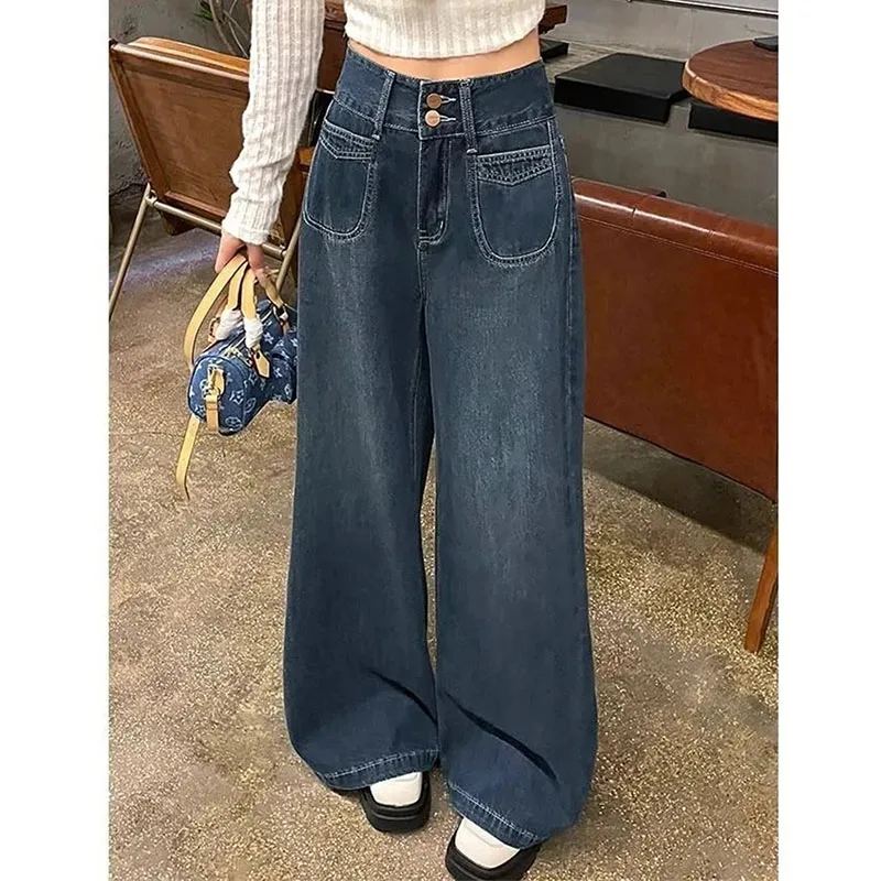Осенние женские новые джинсовые брюки с высокой талией, женские широкие ковбойские брюки, корейские женские модные повседневные прямые джинсы
Осенние женские новые джинсовые брюки с высокой талией, женские широкие ковбойские брюки, корейские женские модные повседневные прямые джинсы