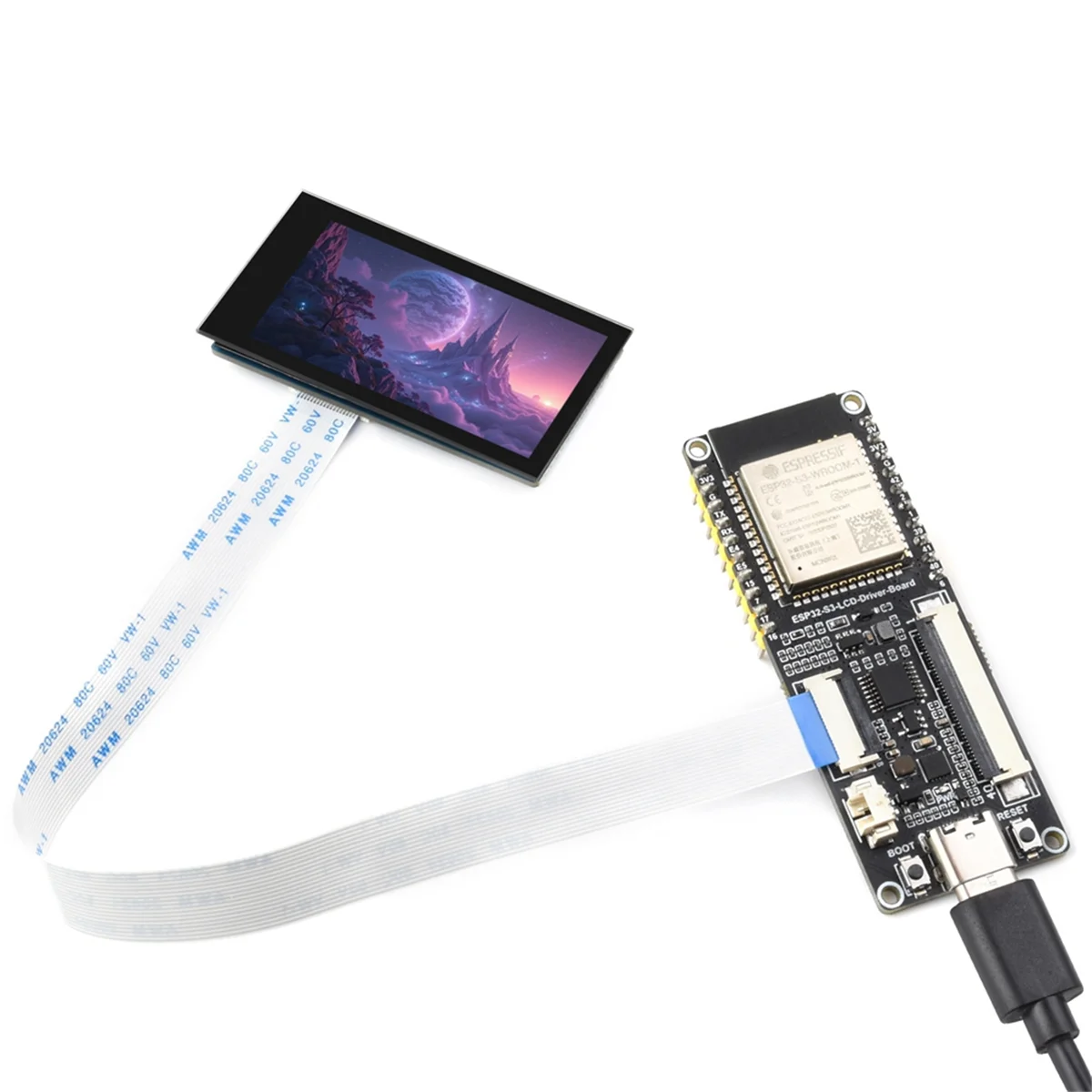 A72Z ESP32 1.9inch Touch LCD Display Module, 172x320 Resolution, IPS, SPI and I2C Communication with ESP32-S3 Board
A72Z ESP32 1.9inch Touch LCD Display Module, 172x320 Resolution, IPS, SPI and I2C Communication with ESP32-S3 Board