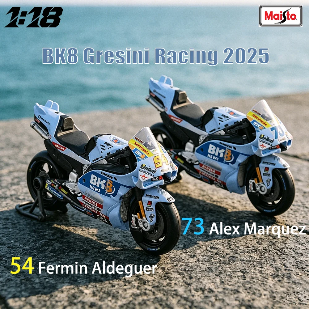 Maisto 1:18 2025 BK8 Ducati Gresini Racing Moto GP Racing casting alloy motorcycle Model collection gift toy
Maisto 1:18 2025 BK8 Ducati Gresini Racing Moto GP Racing casting alloy motorcycle Model collection gift toy