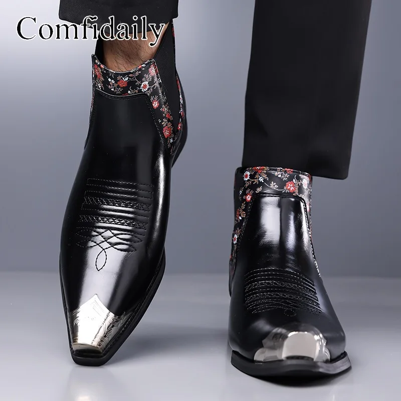 2026 Men's Leather Boots Fashion Patchwork British Style Leather Boots Pointed Leather Boots Comfortable and Breathable
2026 Men's Leather Boots Fashion Patchwork British Style Leather Boots Pointed Leather Boots Comfortable and Breathable