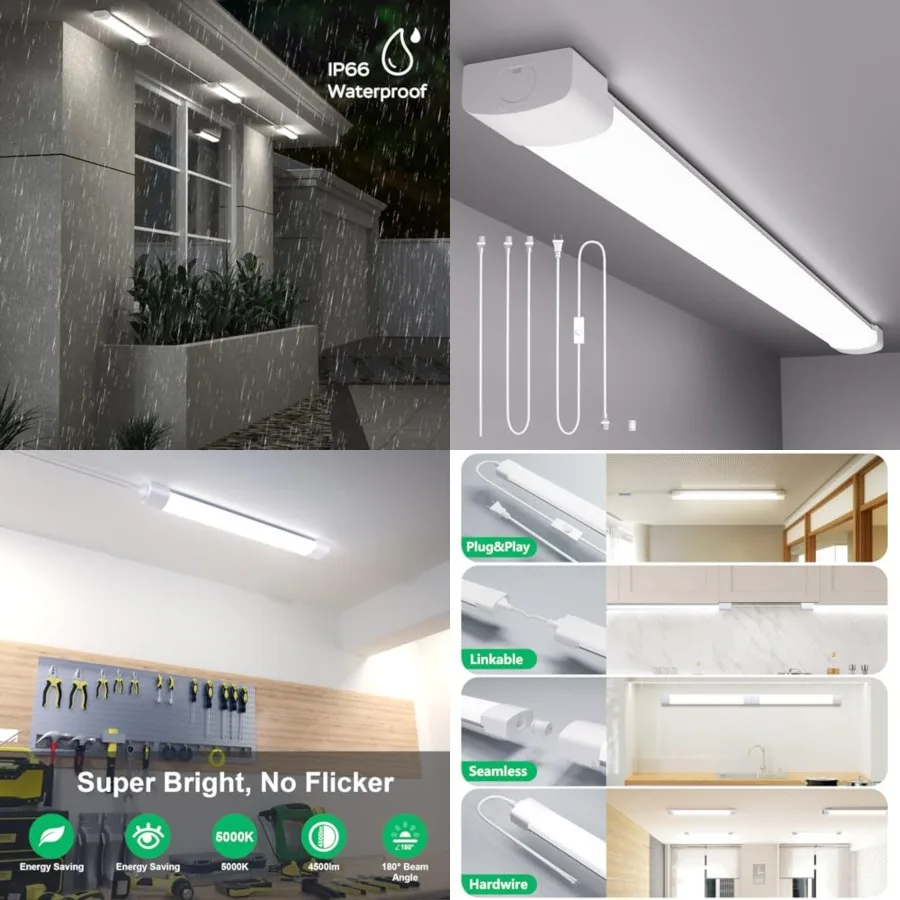 Plug in Ceiling Light 4Feet Linkable 36W 5000K LED Shop Lights for Workshop Garage, Plug in Tube Light Fixture, 4500LM Closet W
Plug in Ceiling Light 4Feet Linkable 36W 5000K LED Shop Lights for Workshop Garage, Plug in Tube Light Fixture, 4500LM Closet W