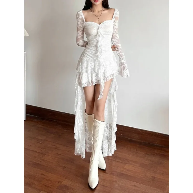 Dress Women Vintage Aesthetic Elegant Sweet Sexy See Through Irregular Hem High Waist Corset Dress
Dress Women Vintage Aesthetic Elegant Sweet Sexy See Through Irregular Hem High Waist Corset Dress