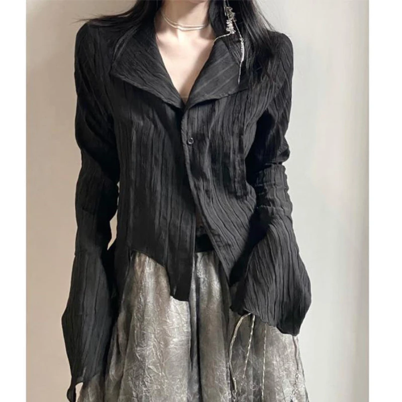 Fashion Japan High Street Vintage Blouses Y2k Aesthetic Harajuku Punk Striped Personality Shirts Slim All Match Autumn Clothing
Fashion Japan High Street Vintage Blouses Y2k Aesthetic Harajuku Punk Striped Personality Shirts Slim All Match Autumn Clothing